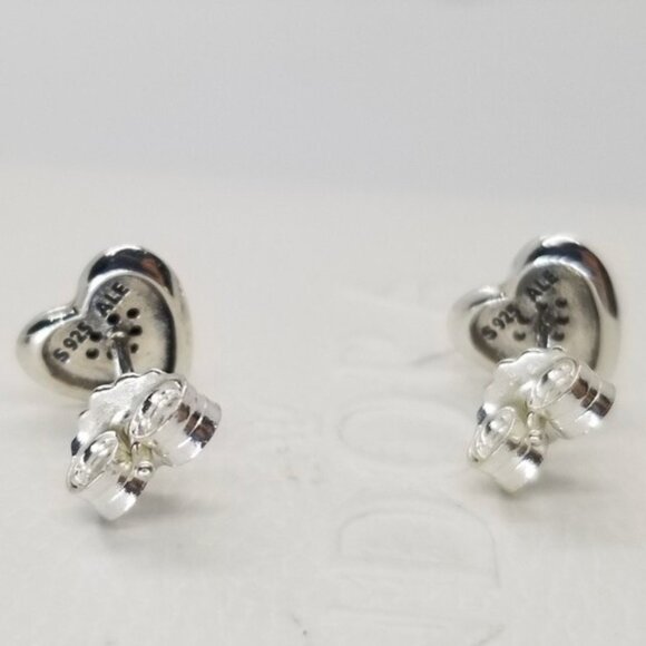 Pandora Signature Heart Stud Earrings with Clear Zirconia - 297382CZ NWT - Picture 3 of 3